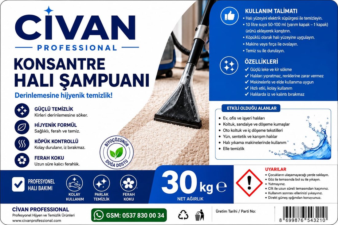 Konsantre Halı Şampuanı 30 kg